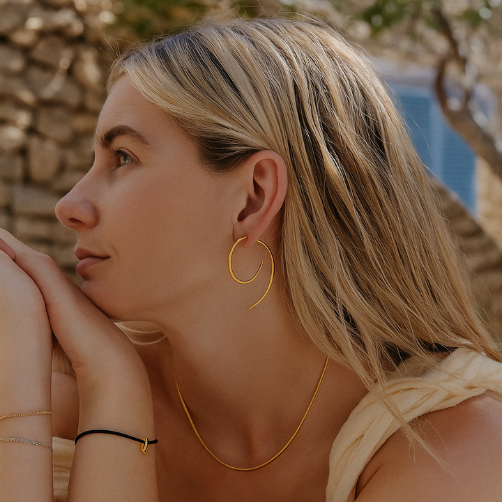 Elegant Spiral Hoop Earrings