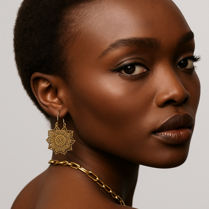 Delicate Mandala Drop Earrings