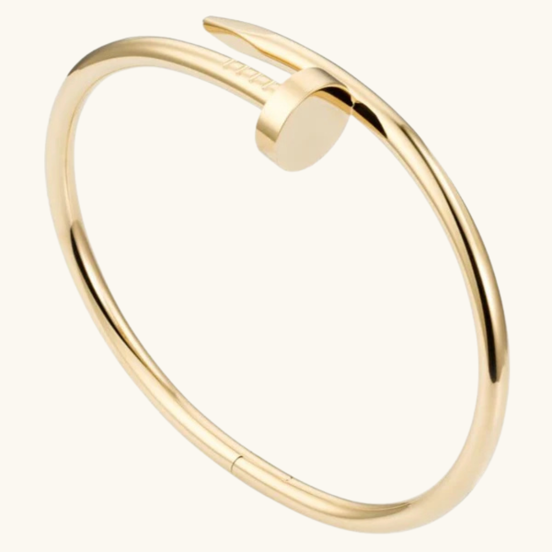 Gold Modern Minimalist Nail Bangle Bracelet